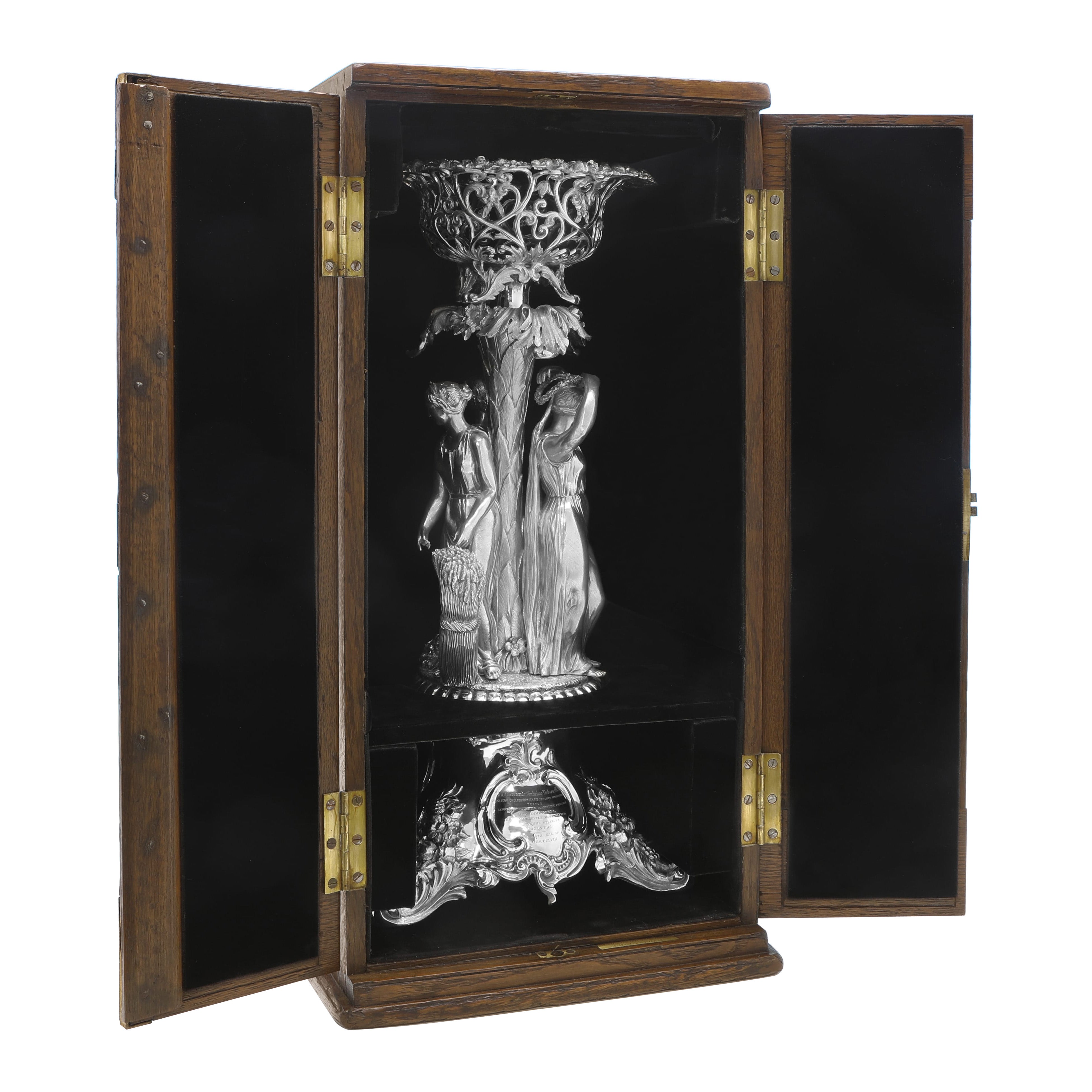 Incredible Victorian Three Graces centrepiece made by John Edward Terrey 1847 For Sale