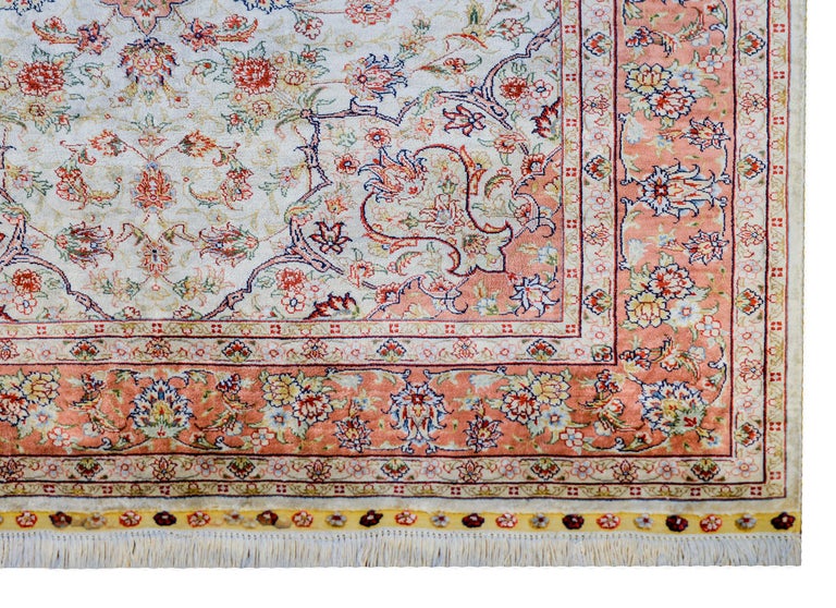 Incredible Vintage Egyptian Silk TabrizStyle Rug For Sale at 1stDibs