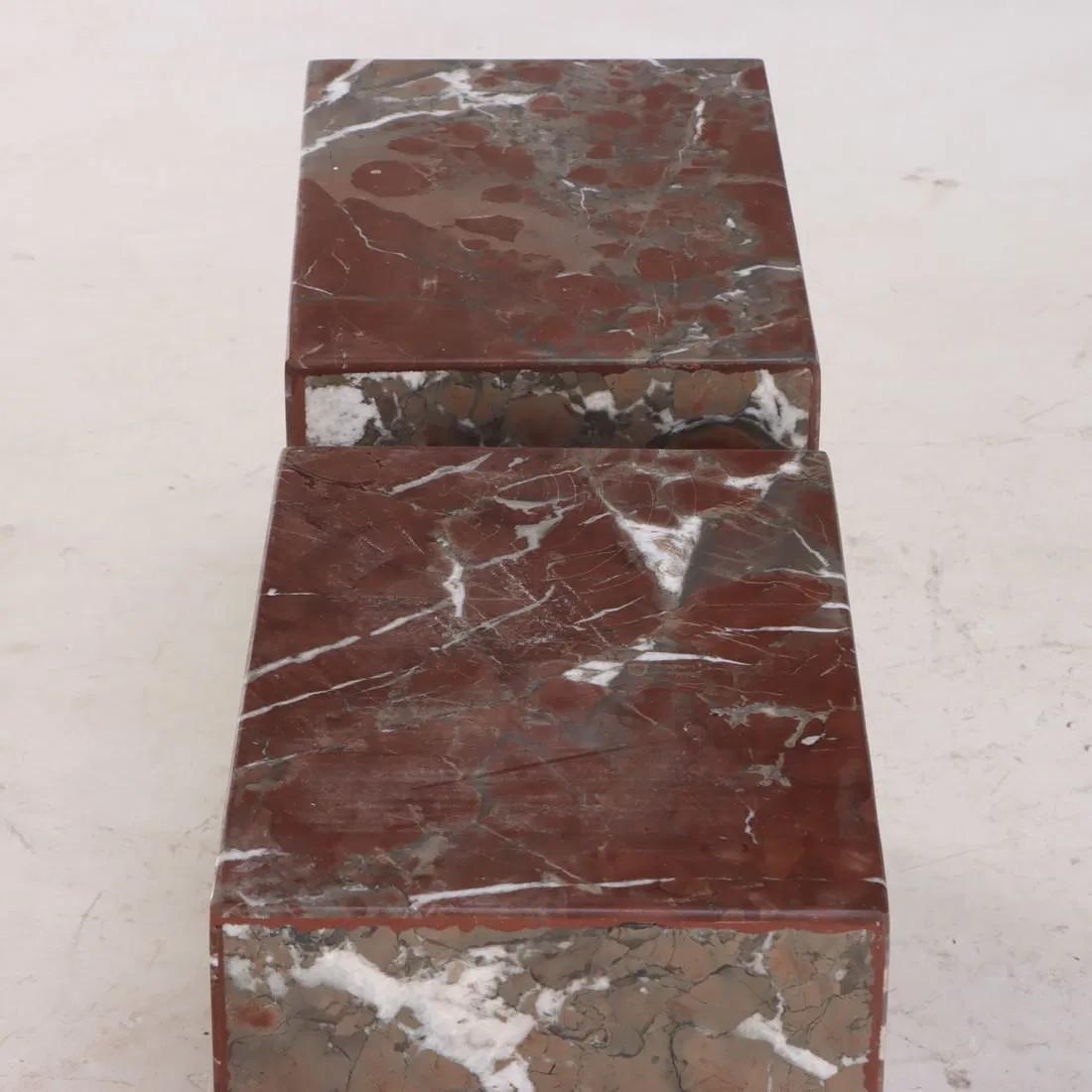 Increíble Mesa Pilar de Mármol Rosso Levanto Vintage - 2 Disponibles Desconocido en venta