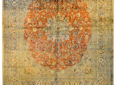 Incredible Vintage Silk Indian Isfahan Rug