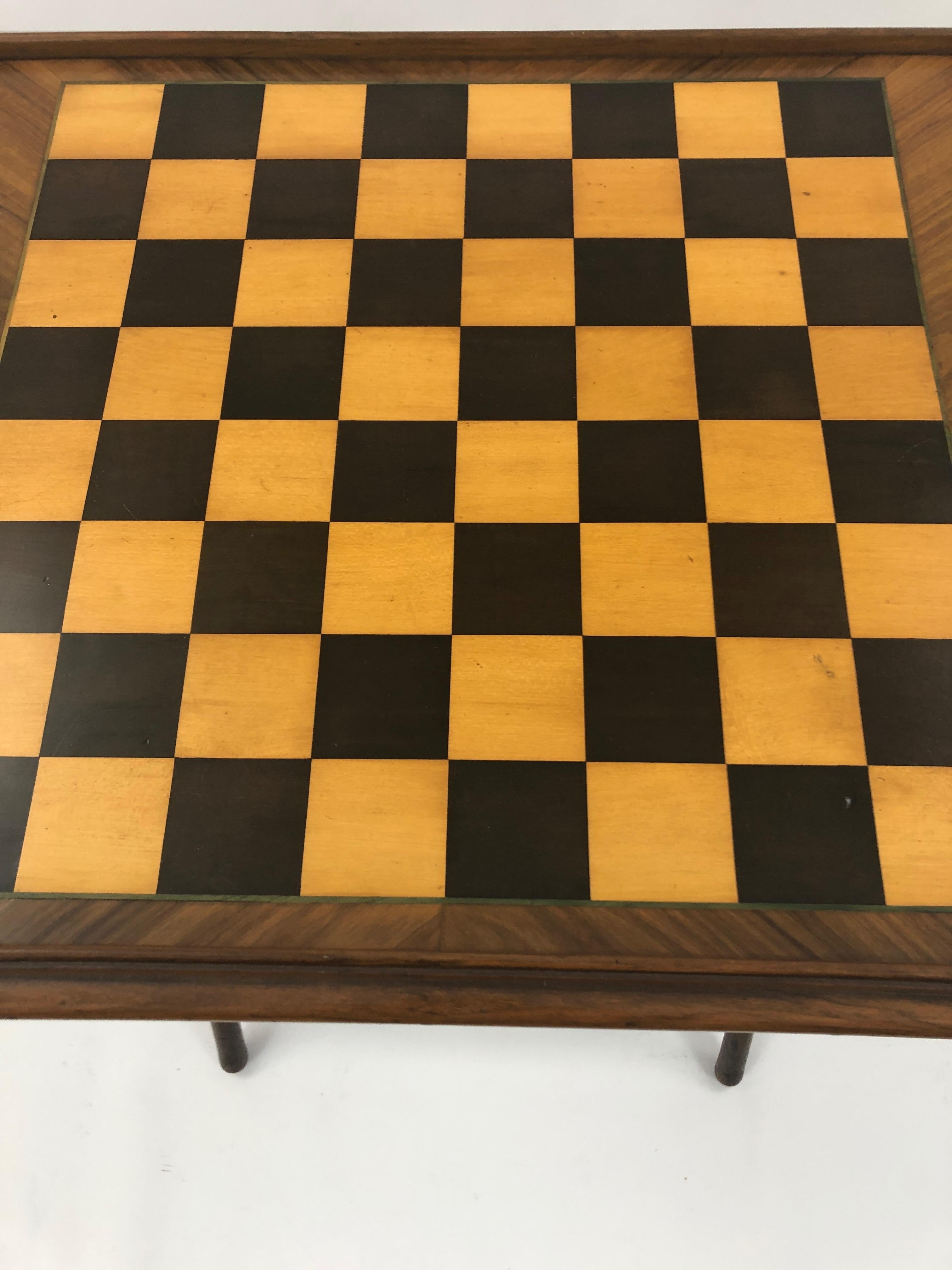 Incredible Walnut Inlaid Figural Tray and Game Table 5