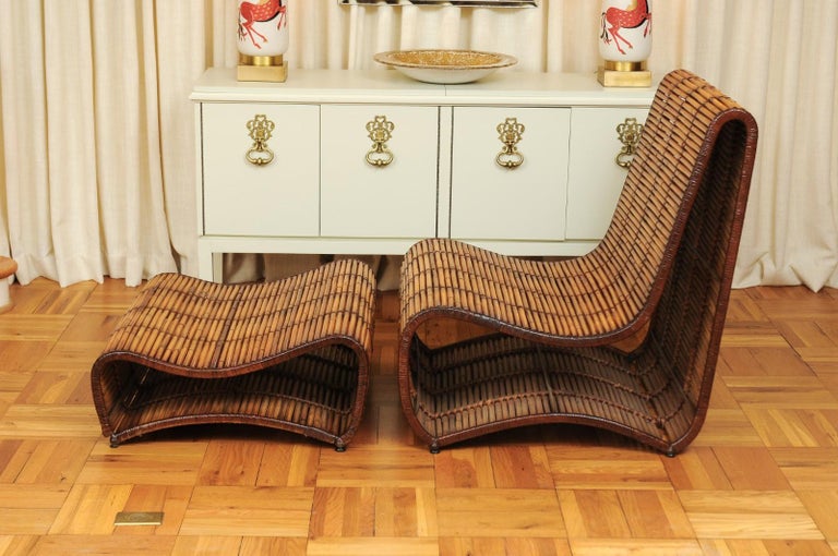 Incredible Wave Slipper Lounge Chair and Ottoman by Danny Ho Fong, circa 1970 For Sale 7