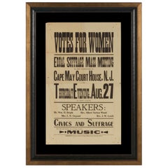 Antique Incredible Women's Suffrage Broadside, 1914, Cape May New Jersey