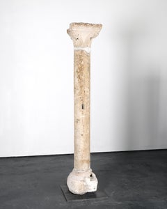 Incredible XL Late Medieval Carved Pedra de Ançã Portugese Column
