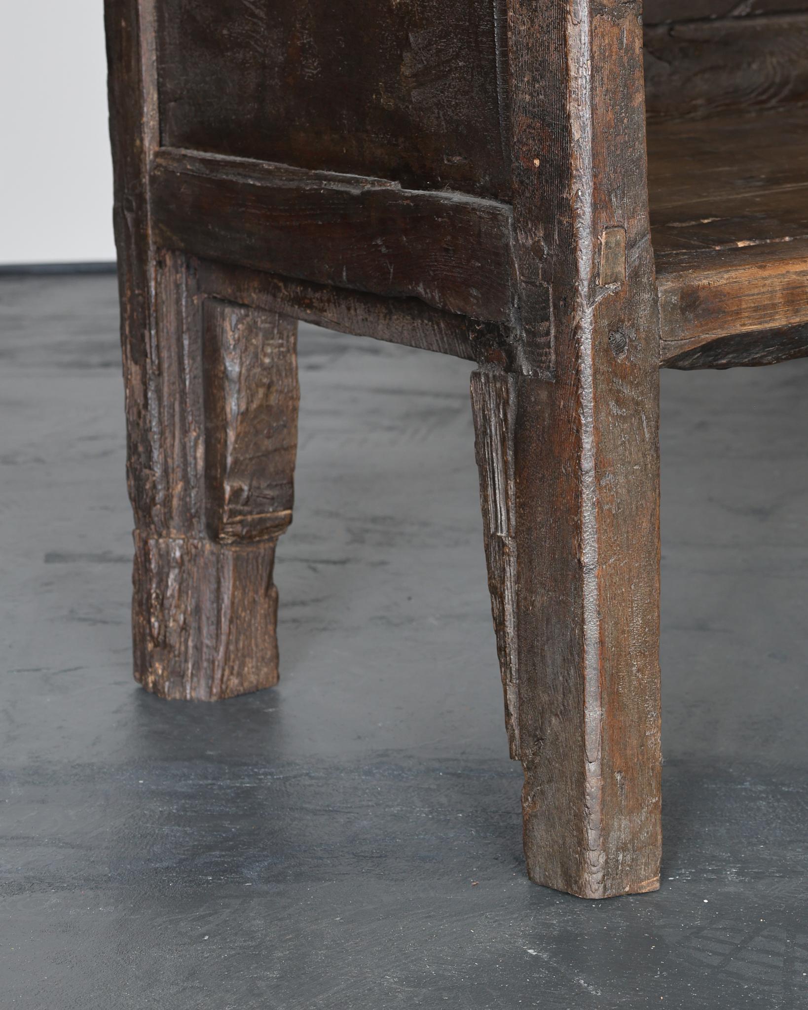 Incroyable banc portugais primitif du 17ème siècle Wabi Sabi en vente 6