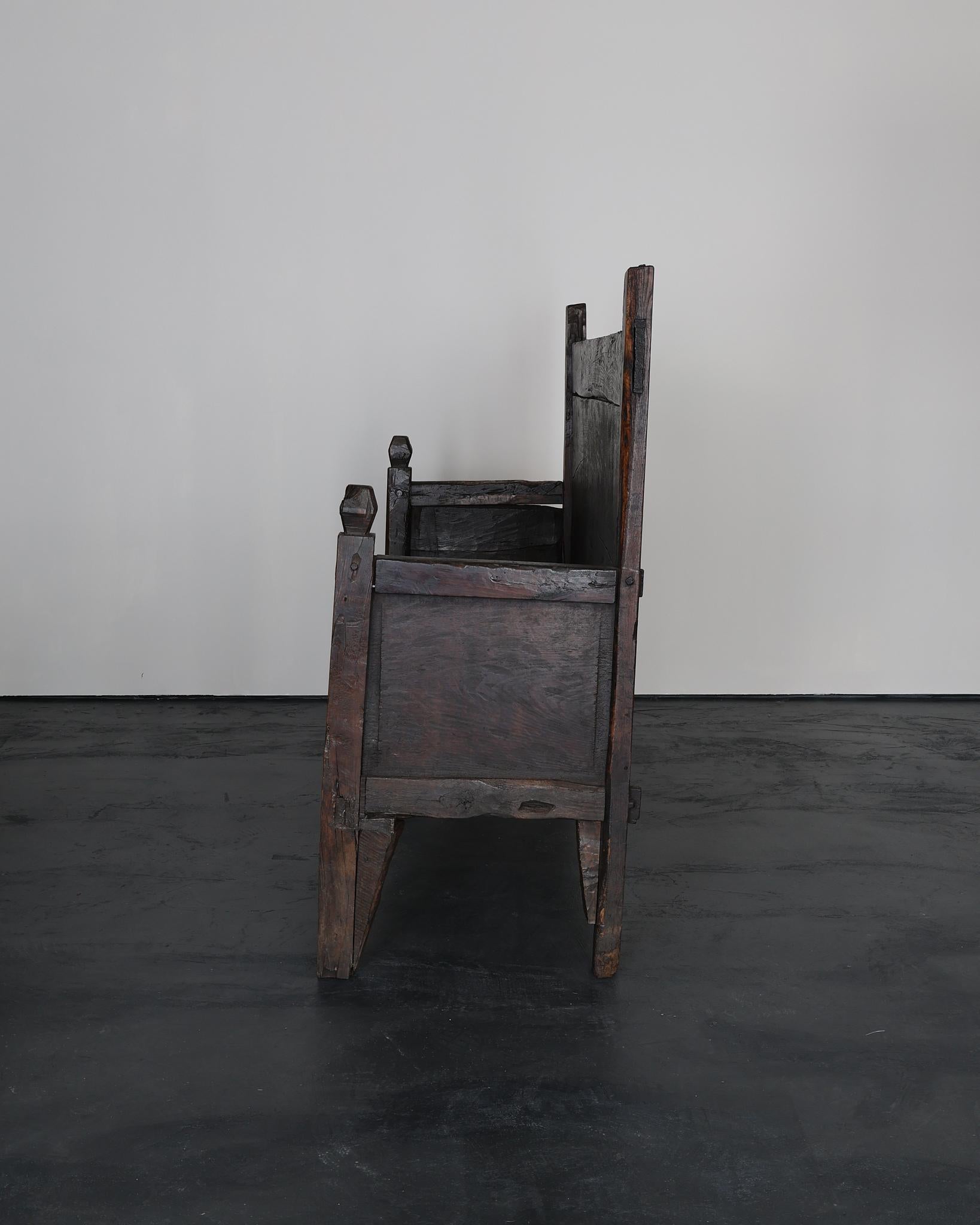 Incroyable banc portugais primitif du 17ème siècle Wabi Sabi Bon état - En vente à London, GB