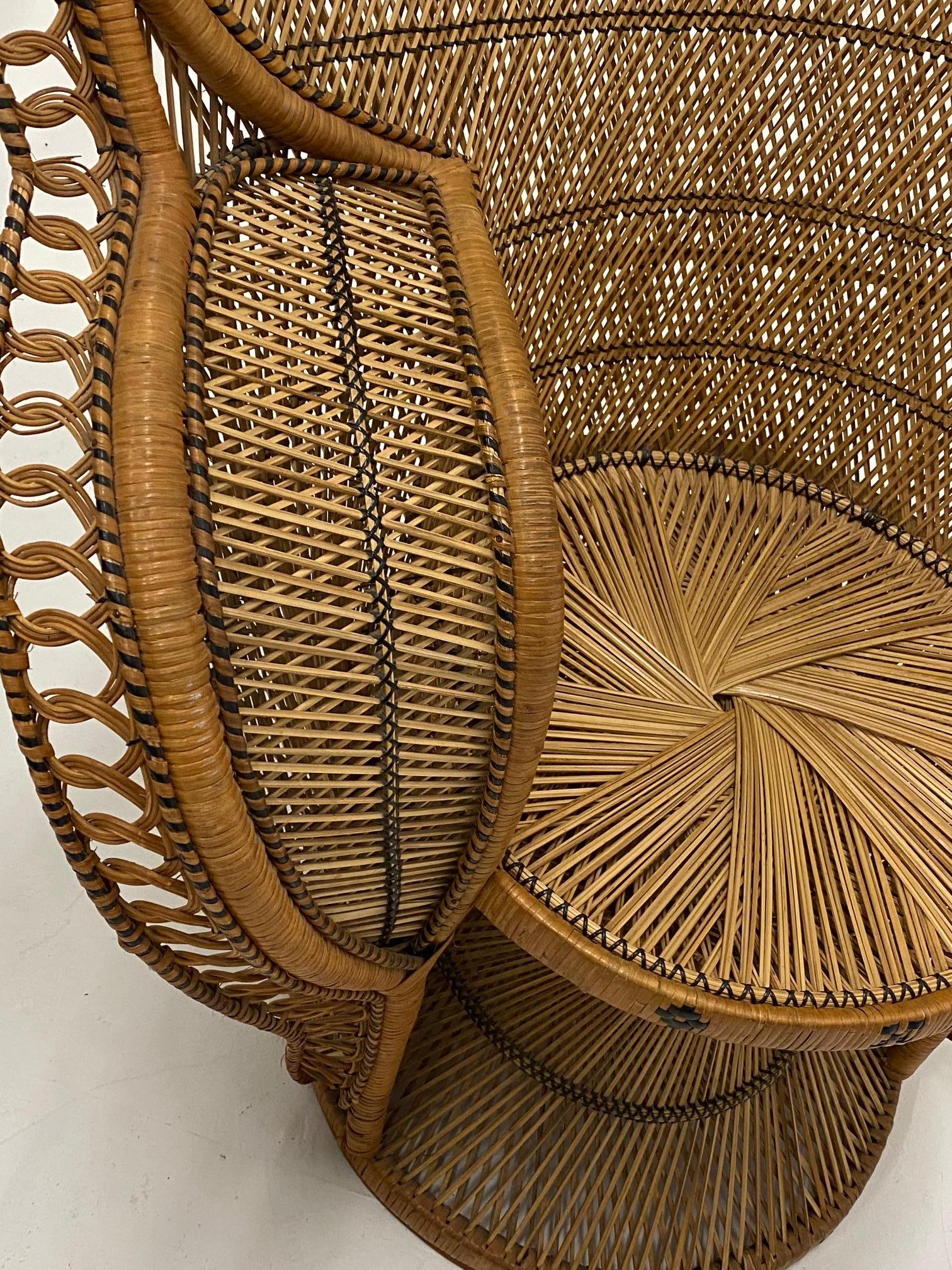 Incredibly Detailed Impressive in Scale Rattan Cobra Peacock Chair 2