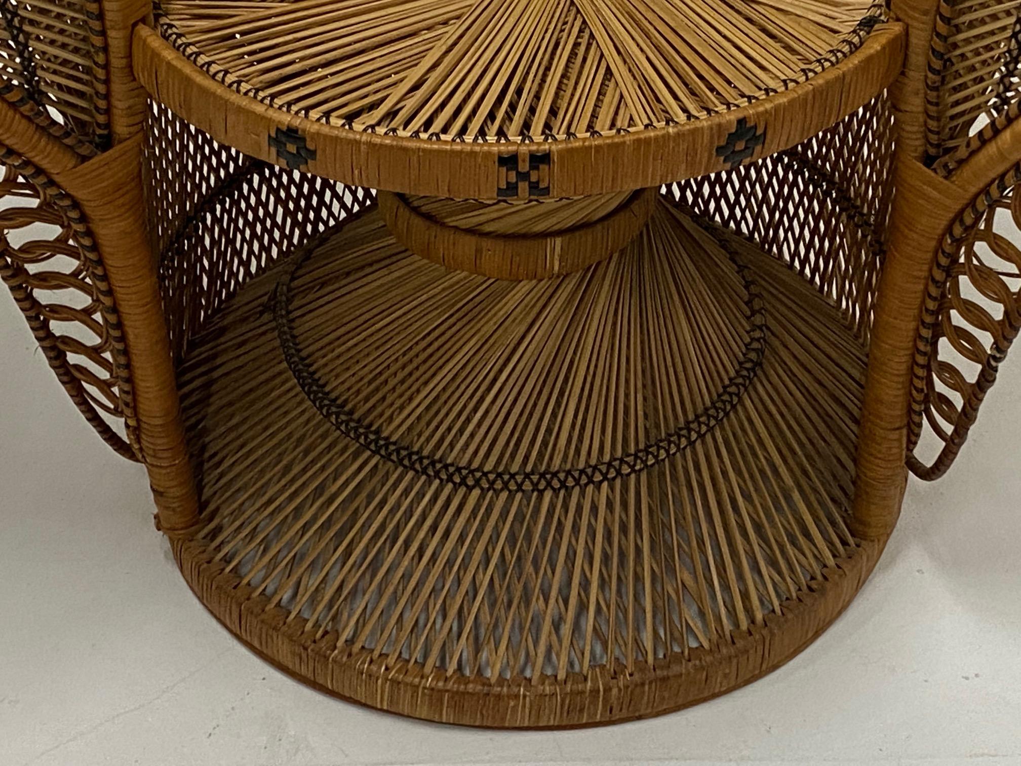 Mid-20th Century Incredibly Detailed Impressive in Scale Rattan Cobra Peacock Chair