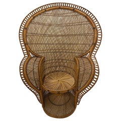 Incredibly Detailed Impressive in Scale Rattan Cobra Peacock Chair