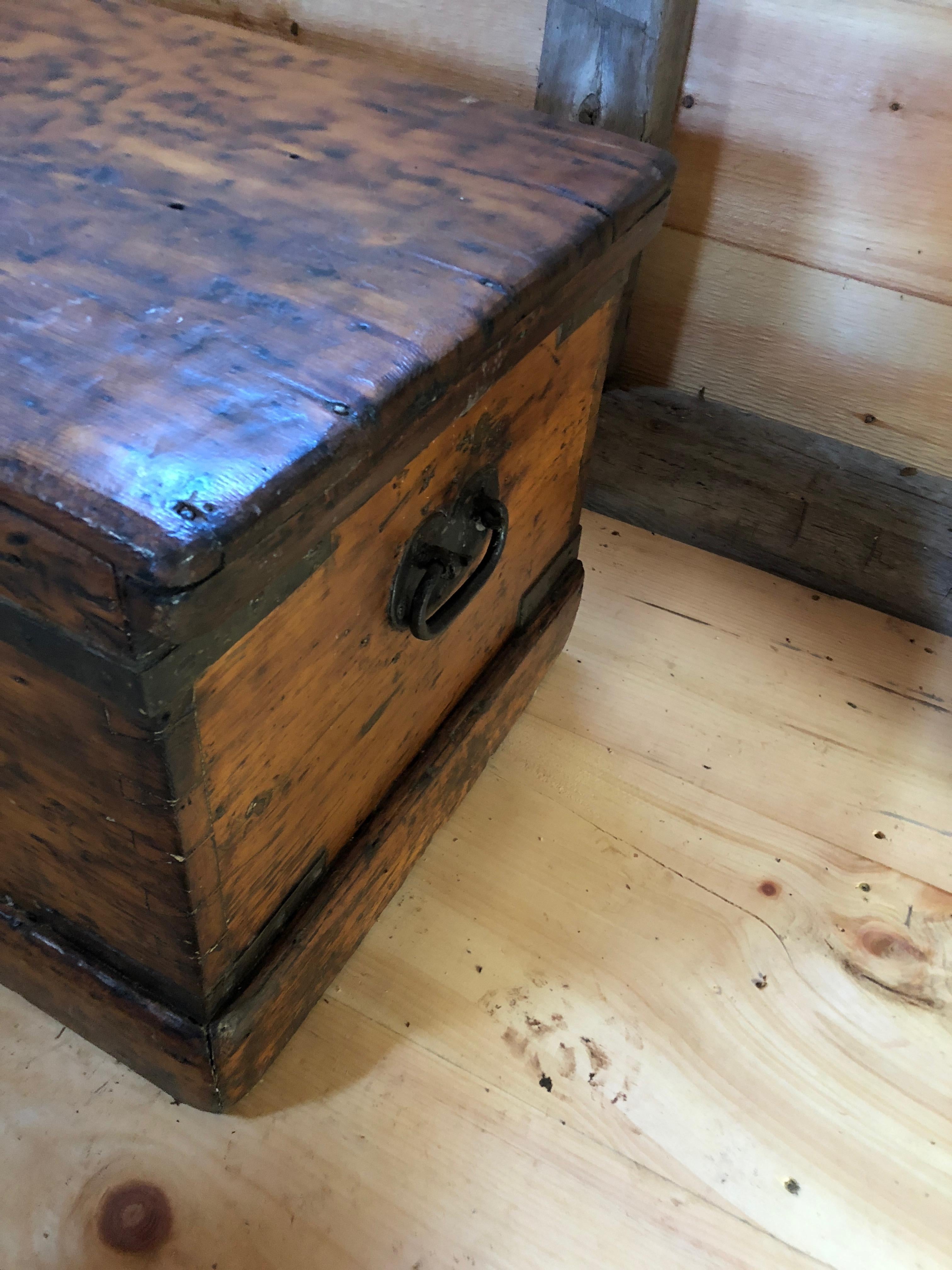 Incredibly Handsome Distressed Antique Blanket Chest 1
