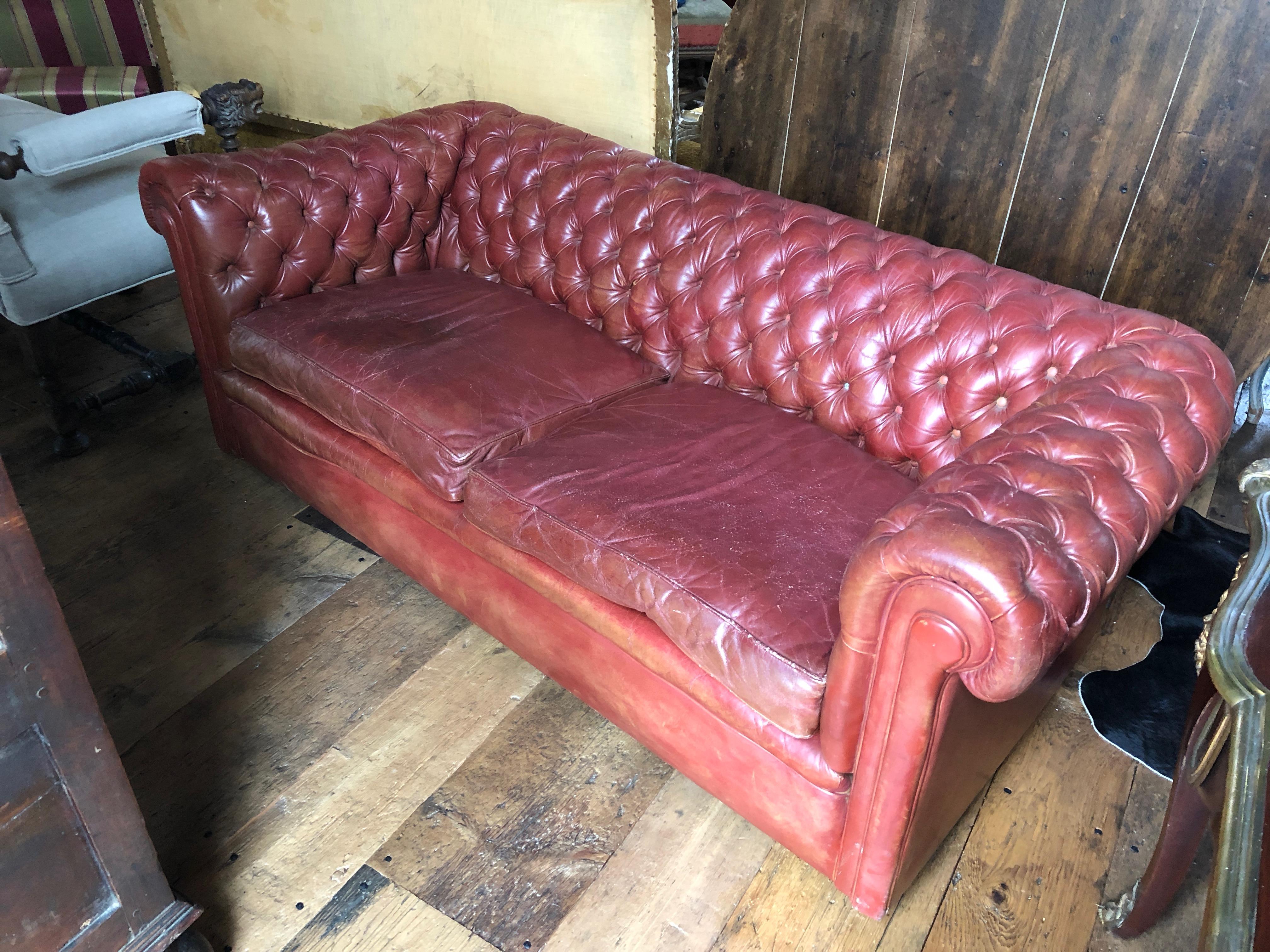 distressed chesterfield sofa