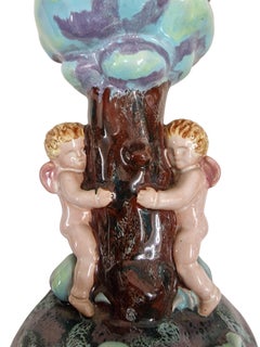 Incredibly rare candle holder stick, ceramic workshop Karau Art Nouveau Austria