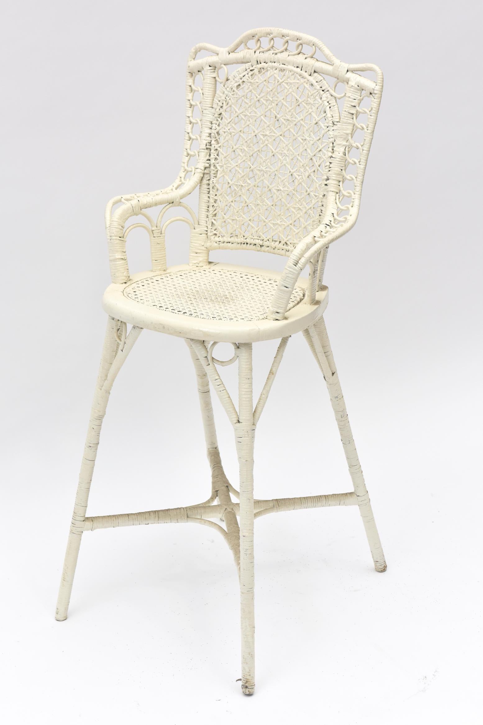 antique wicker high chair