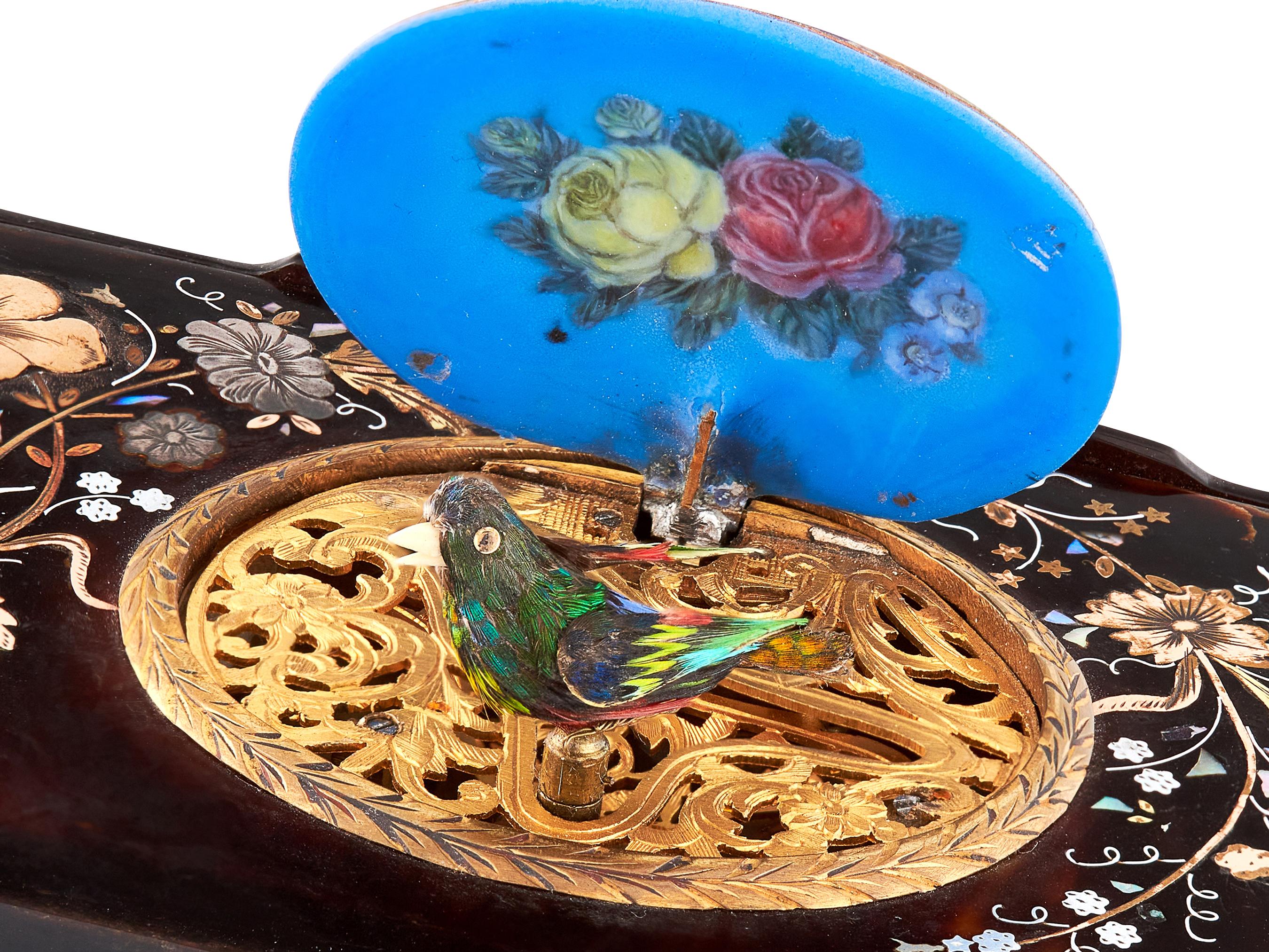 Unglaublich seltene und exquisite Singing Bird Box, inspiriert von Charles Bruguier (Romantik) im Angebot