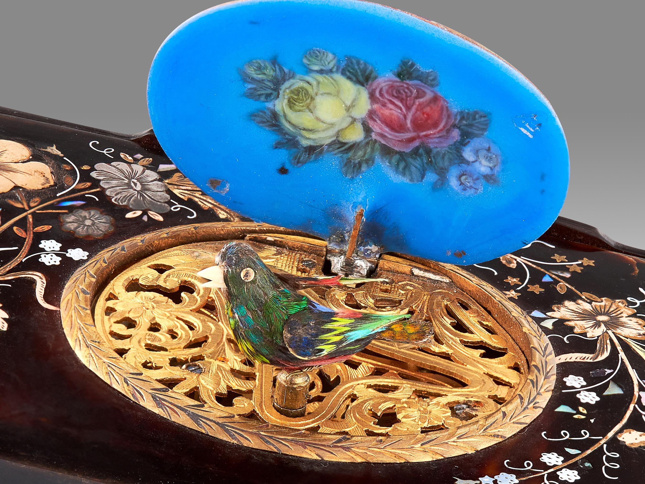 Incredibly Rare & Exquisite Singing Bird Box Inspired by Charles Bruguier For Sale 1