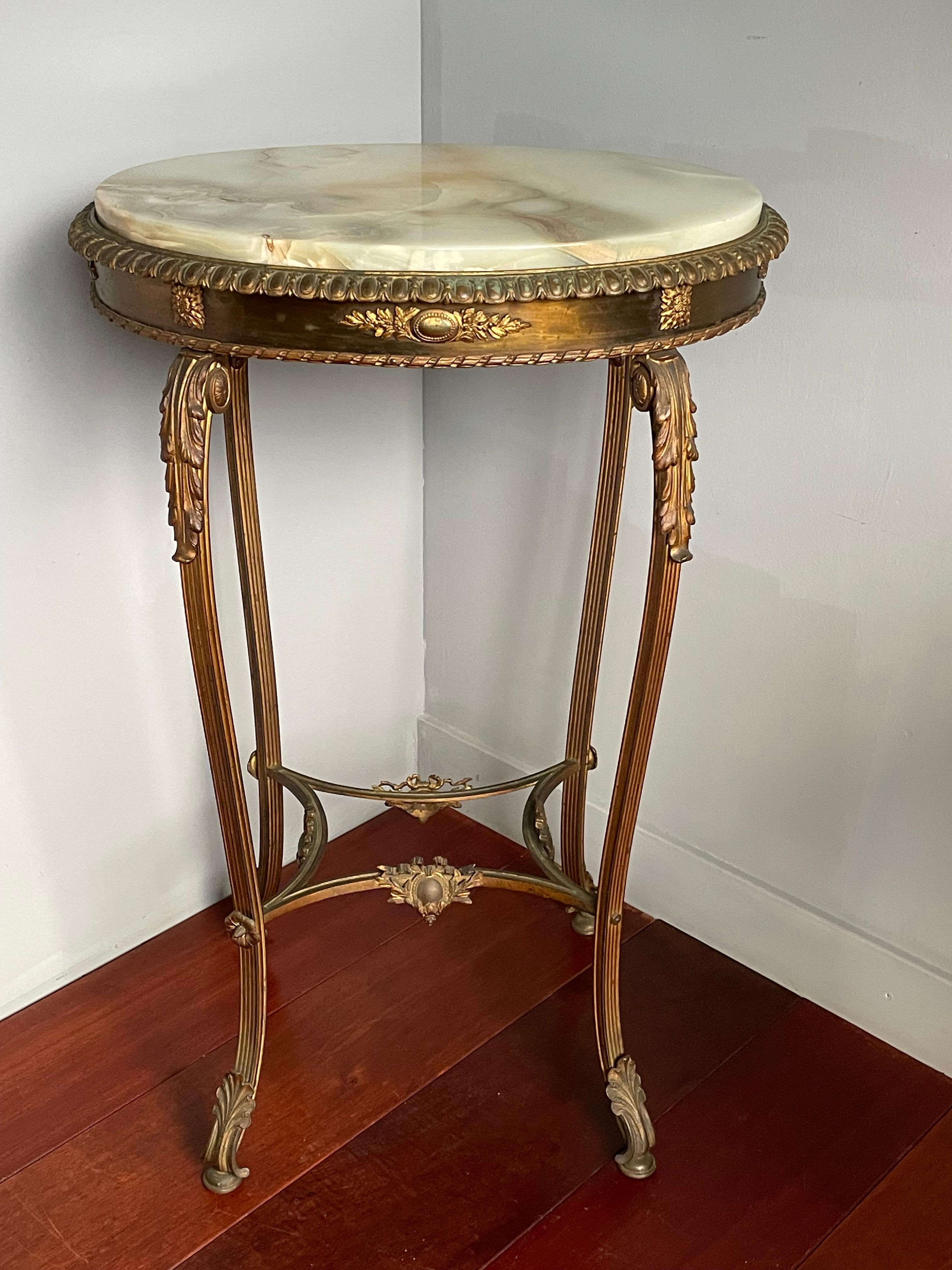 Unique and impressive, finest quality and gilt bronze table.

Because of the quality and great style we feel this stunning antique table can only have been made by one of the top class makers in or around Paris in the second half of the 1800s. So if