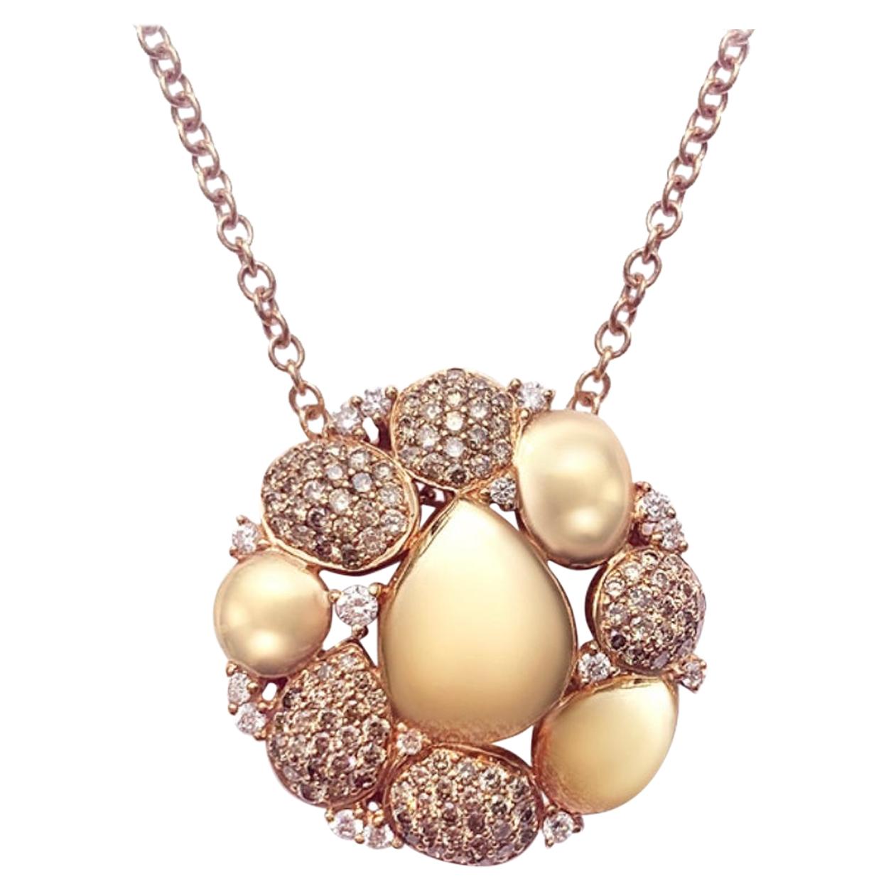 Unglaublich stilvolle Halskette aus Gelbgold mit weißen Diamanten aus 18 Karat im Angebot
