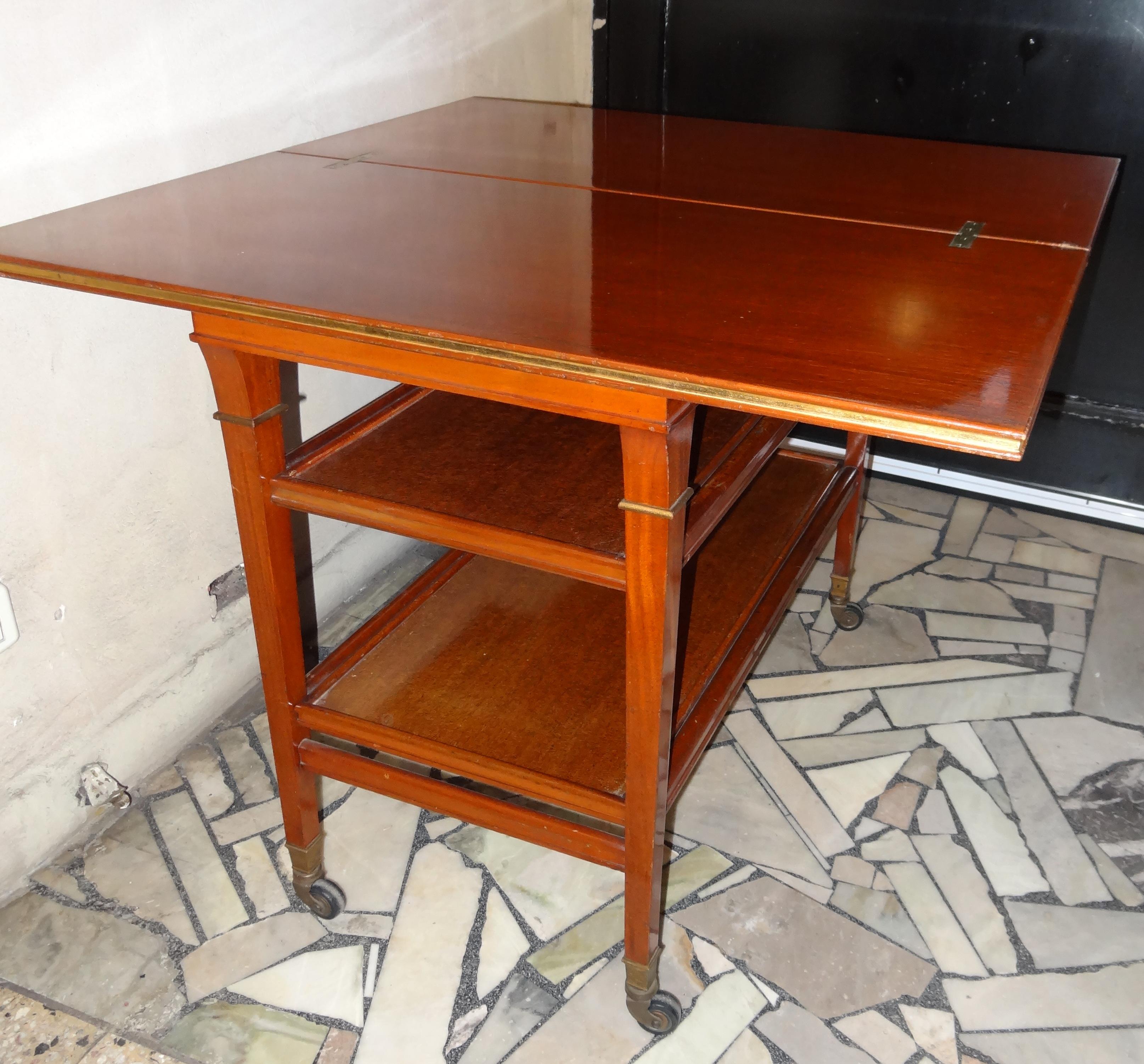 Increible Book Table with Trays Style : Art Deco in Wood  France, 1920 For Sale 1