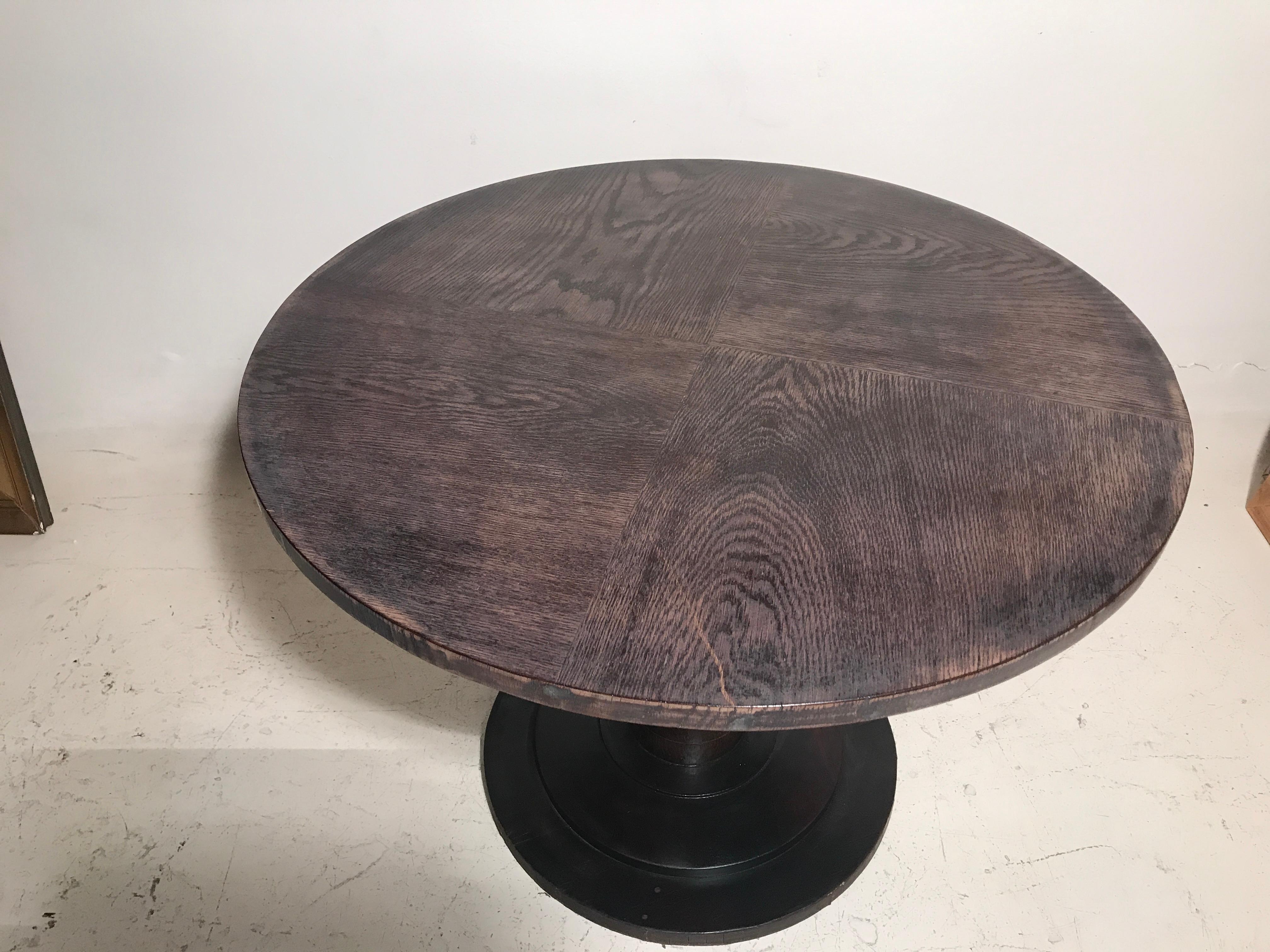 French Increible Table Art Deco in Pickled Oak Wood, France, 1920 For Sale