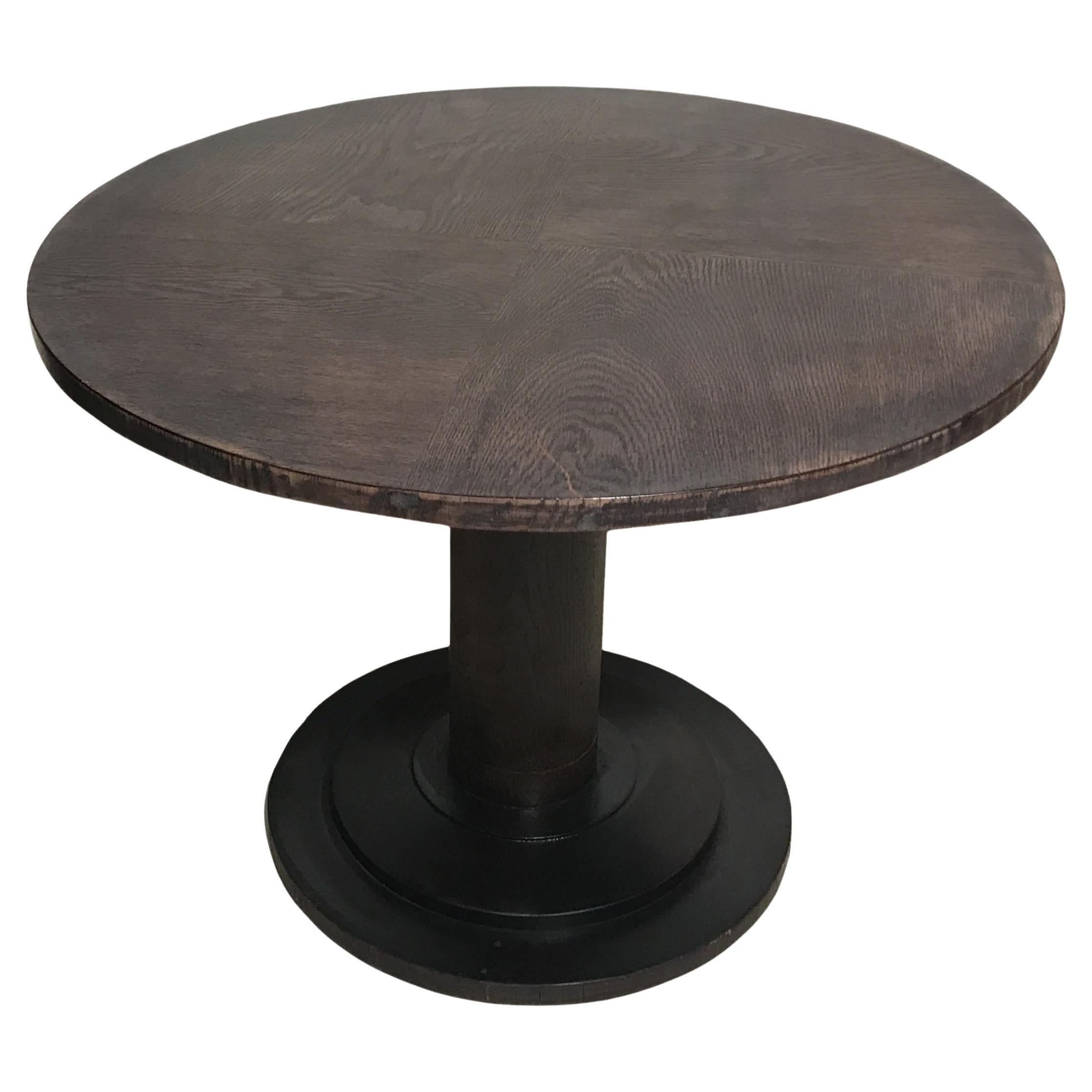 Increible Table Art Deco in Pickled Oak Wood, France, 1920 For Sale