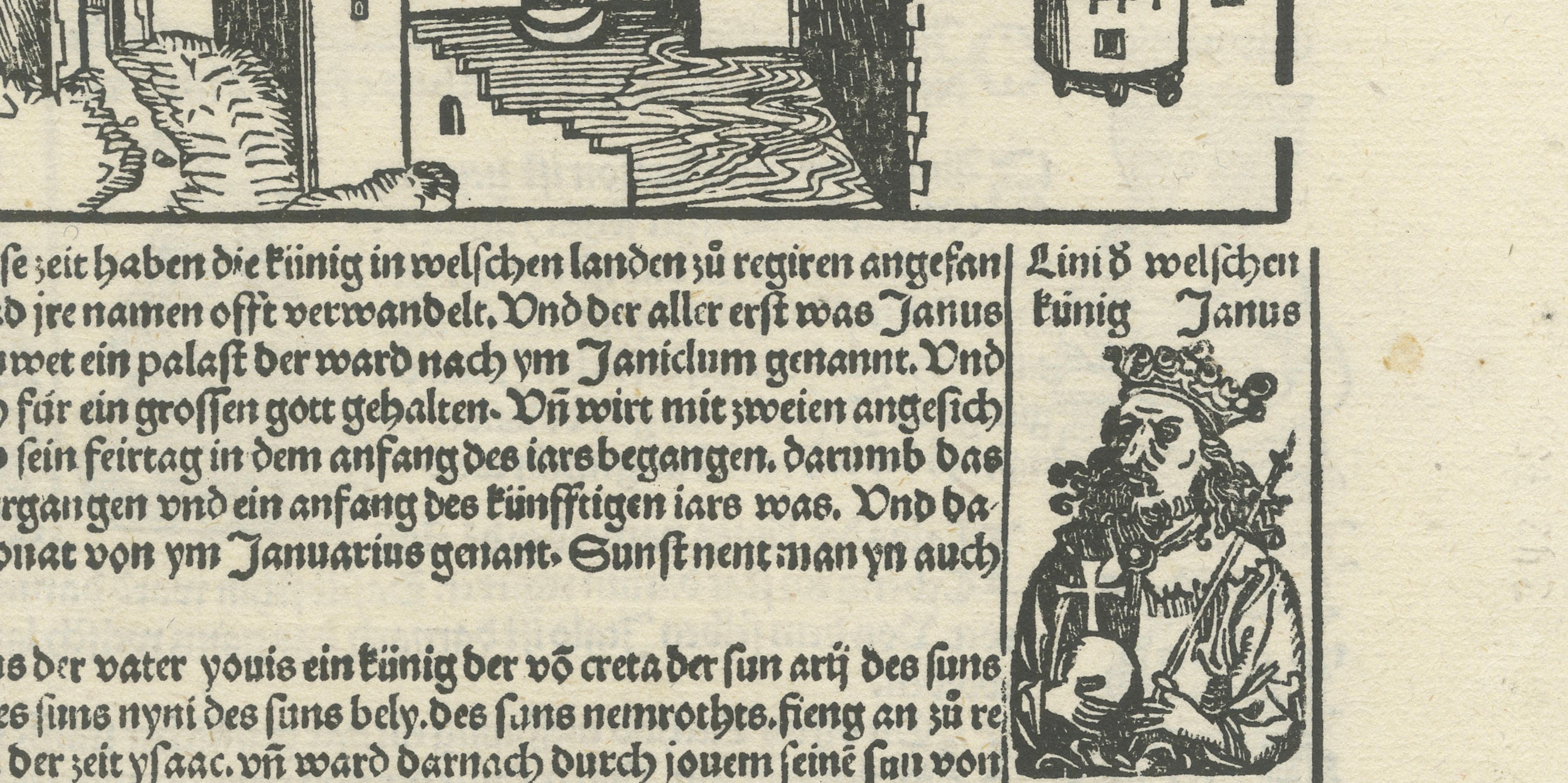 Incunabula Woodcut View of Tiberias from the Kleine Weltchronik, 1496