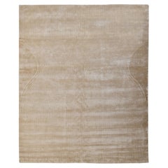 INDAH Hand Knotted Contemporary Silk Rug in Grey and Ivory Colours by Hands