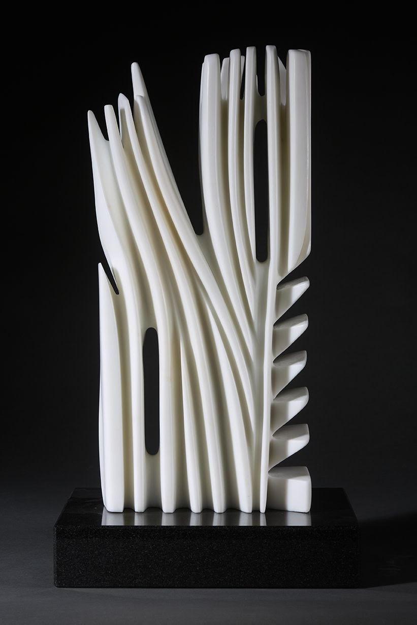 Bifurcus, Indalecio Etchebarne Carrara Marble Sculpture Geometric Abstract, 2025