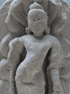 India 18th Century, Bas Relief Carved Sandstone Representing Vishnu