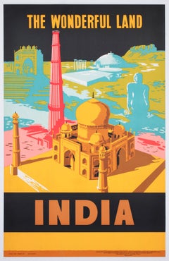 Indien 1957 Reise-Werbeplakat