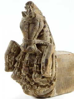 India 19th Century, Sculpture of a Beam End on the Horse Motif