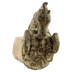 India 19th Century, Sculpture of a Beam End on the Horse Motif