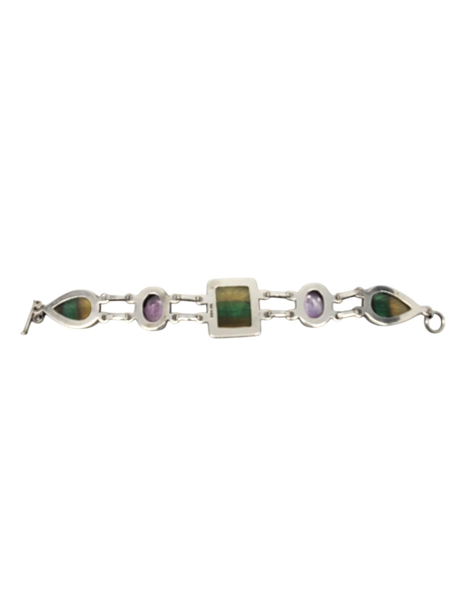 India 925 Bracciale a più pietre intagliate A Link #20880 in vendita 1