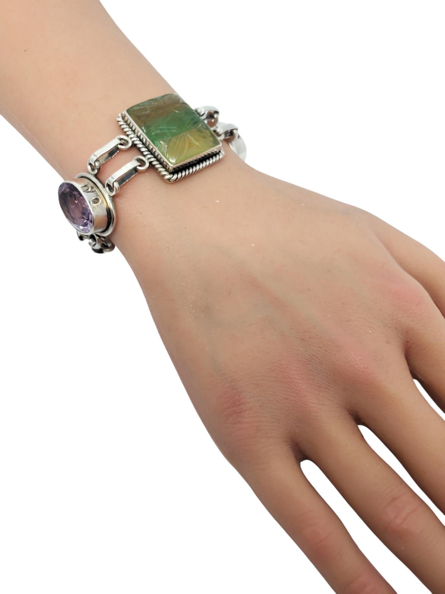 India 925 Bracciale a più pietre intagliate A Link #20880 in vendita 5