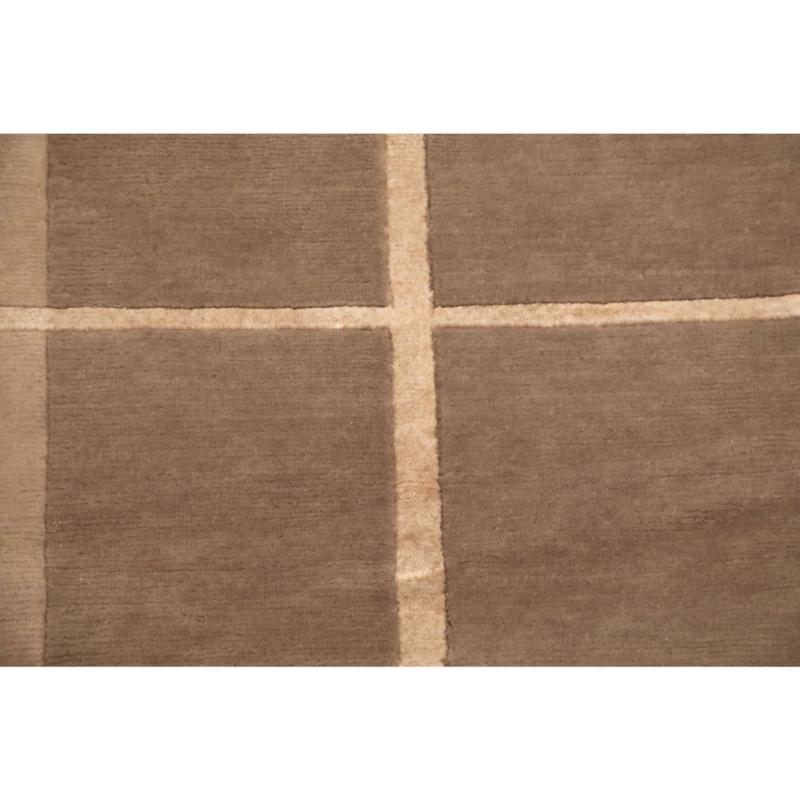 India Abadeh Area Rugs - Wolle Brown Elfenbein Taupe Design - 88036 (Indisch) im Angebot