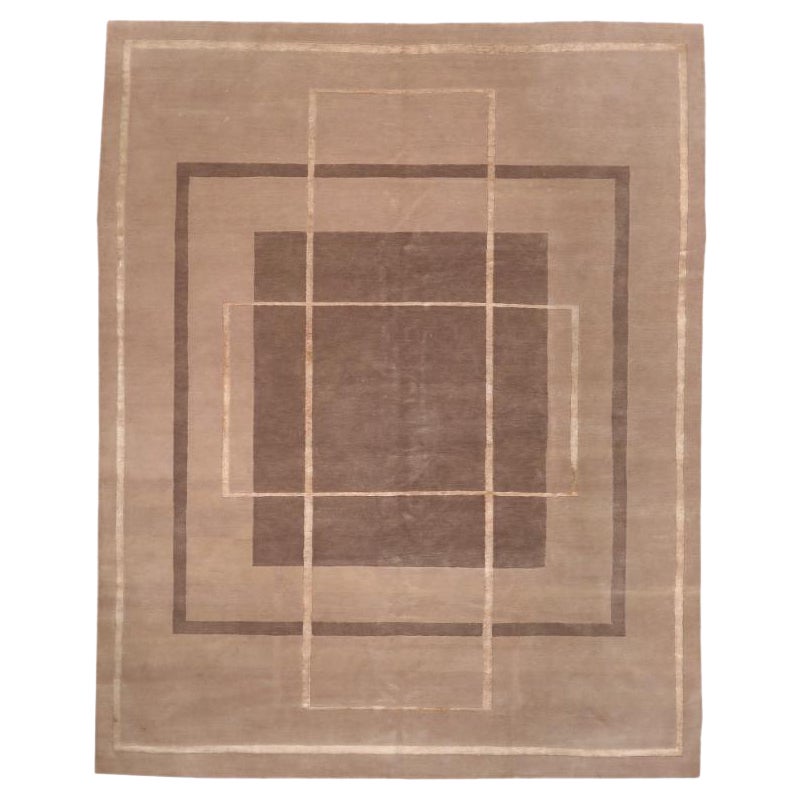 India Abadeh Area Rugs - Wolle Brown Elfenbein Taupe Design - 88036
