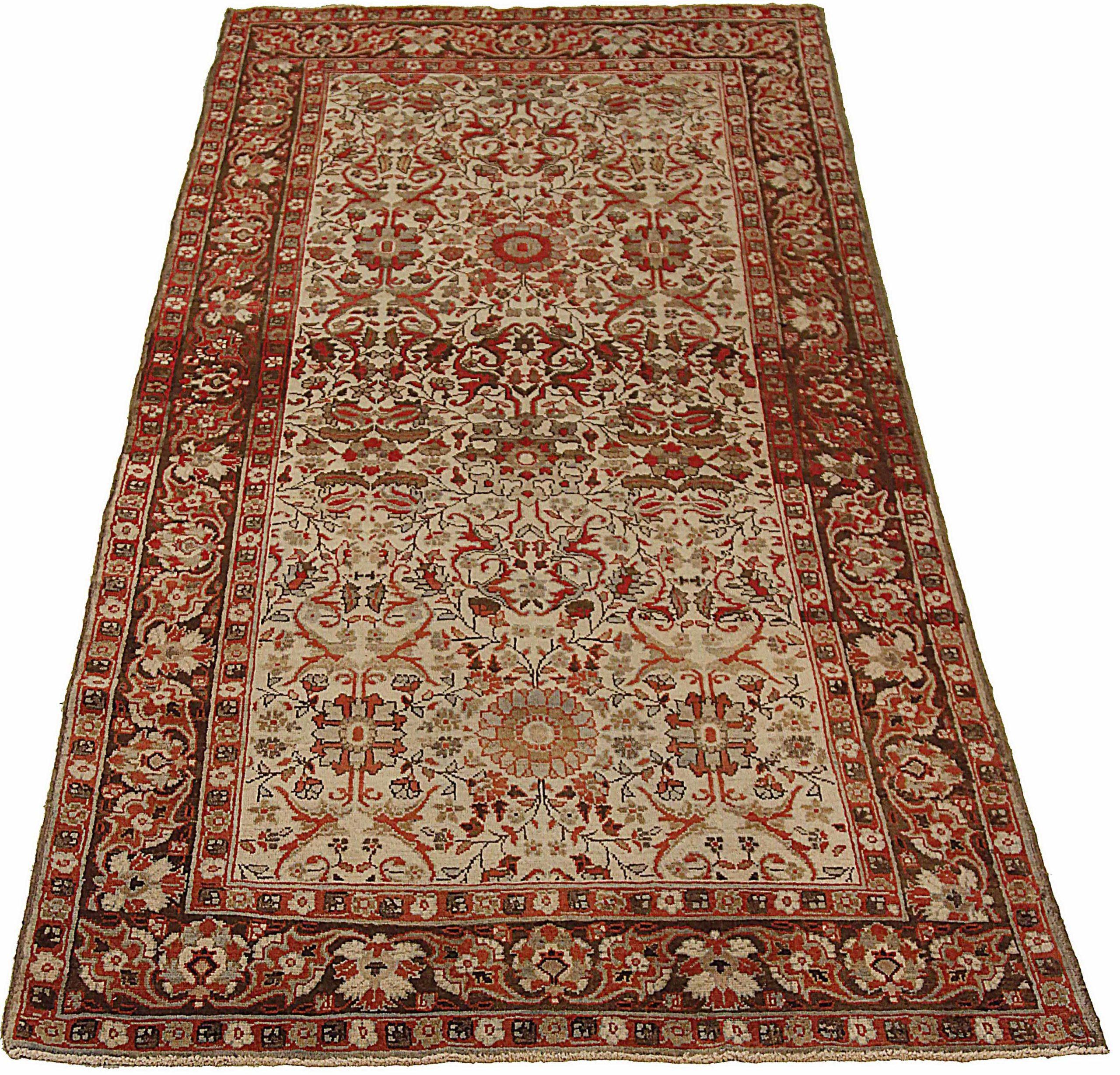 Entdecken Sie die Eleganz von India Agra mit dem kleinen Teppich CIRCA 1880. Dieses exklusive Design aus Wolle und Braun-Elfenbein-Rot ist perfekt, um Ihren Raum zu verschönern.
