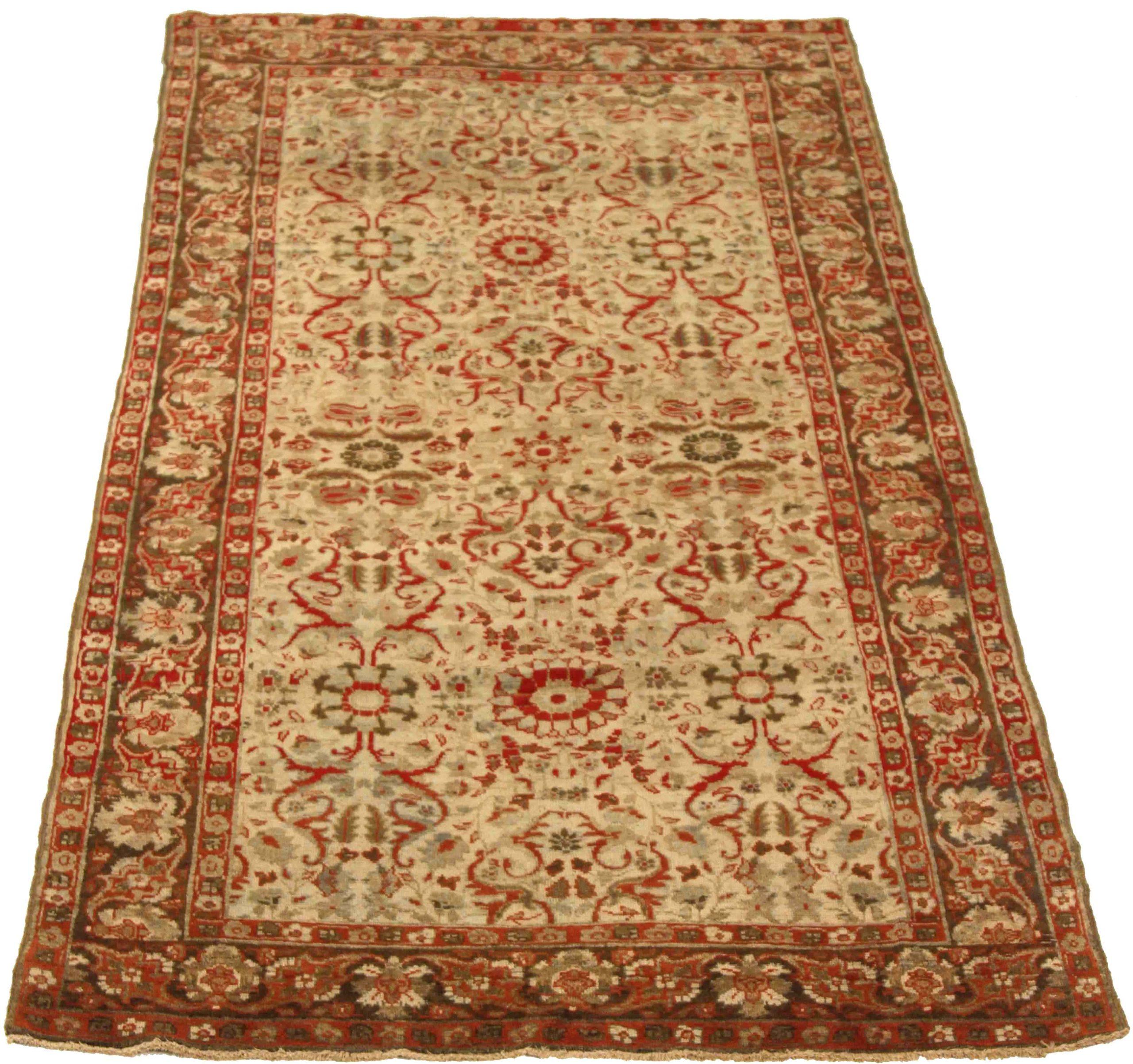Entdecken Sie die Eleganz von India Agra mit dem kleinen Teppich CIRCA 1880. Dieses exklusive Design aus Wolle und Braun-Elfenbein-Rot ist perfekt, um Ihren Raum zu verschönern.