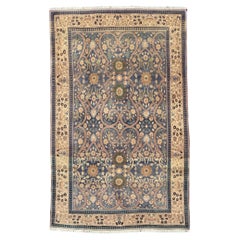 Indien Agra Kleiner Teppich CIRCA 1910 - Wolle Grau Grün Elfenbein Rot 73757