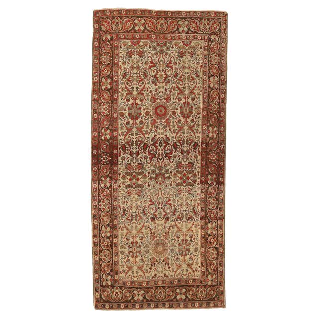 Vintage Agra Pure Wool Hand Knotted Rug In Rust Hues And Warm Tones For ...