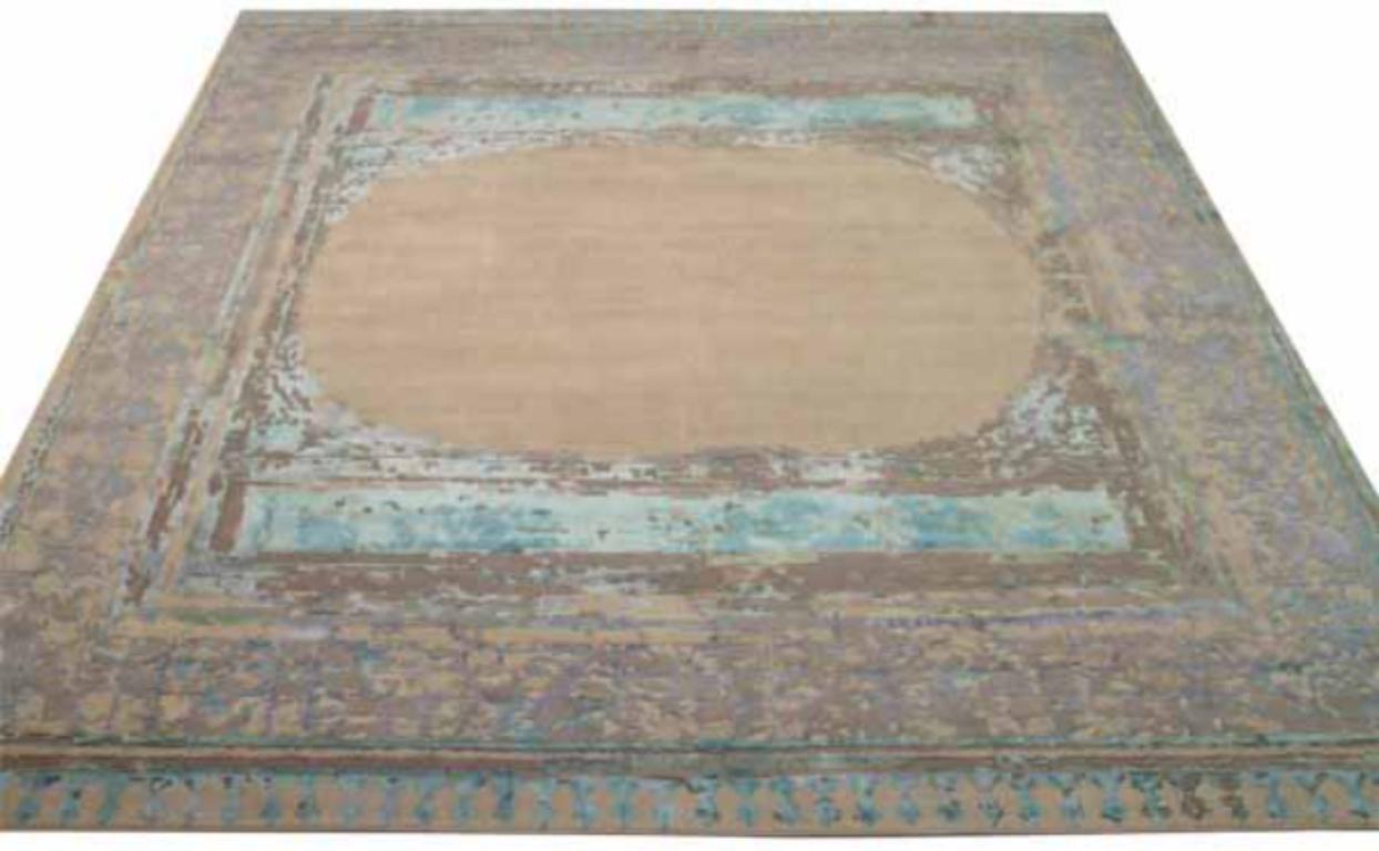 Discover the elegance of India item featuring Area Rugs in Circa 1990. Designed with Wool and BlueBrownIvory, this exclusive design is perfect for enhancing your space.