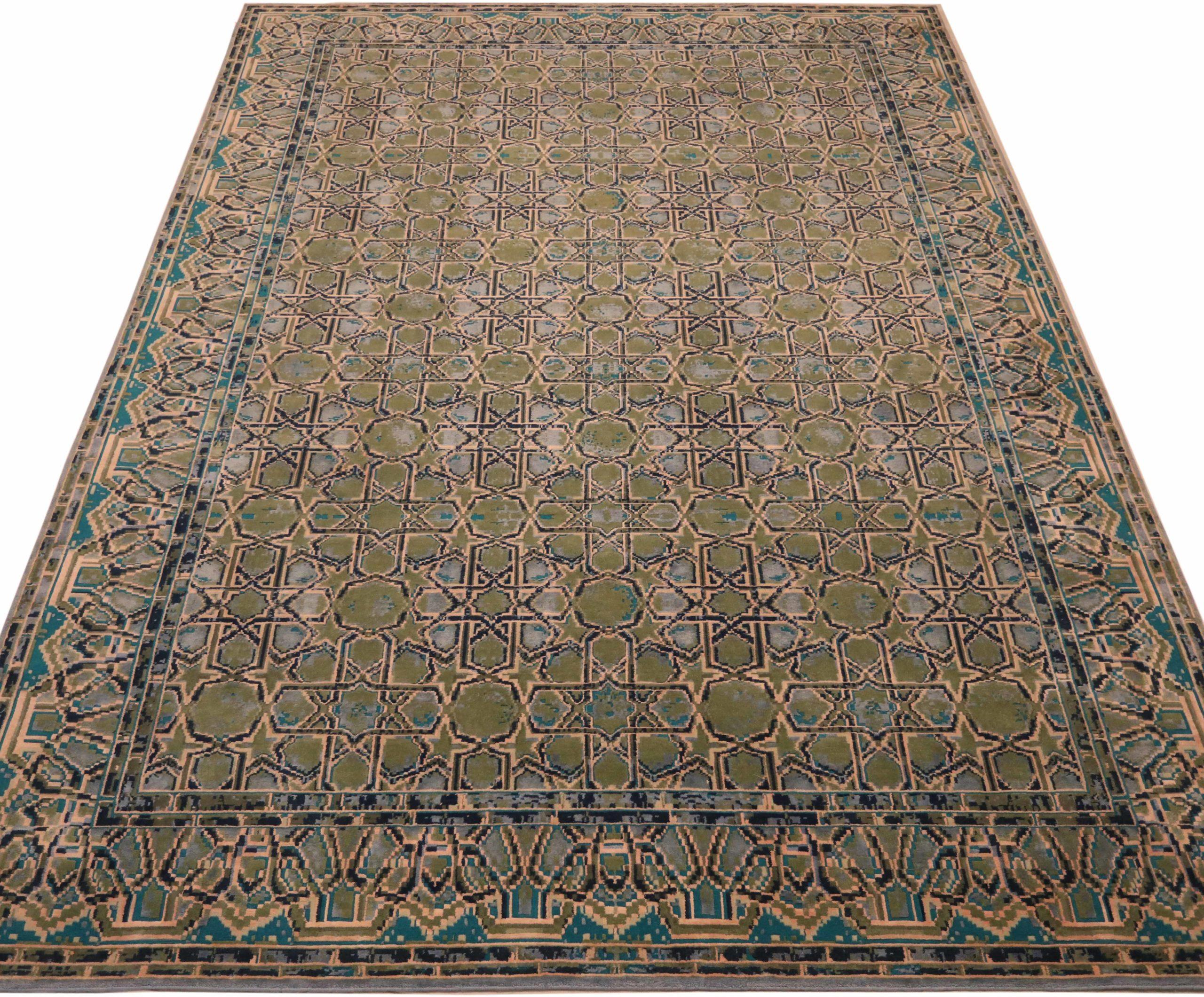 Discover the elegance of India item featuring Area Rugs in Circa 1990. Designed with Wool and BlueGrayGreenIvory, this exclusive design is perfect for enhancing your space.