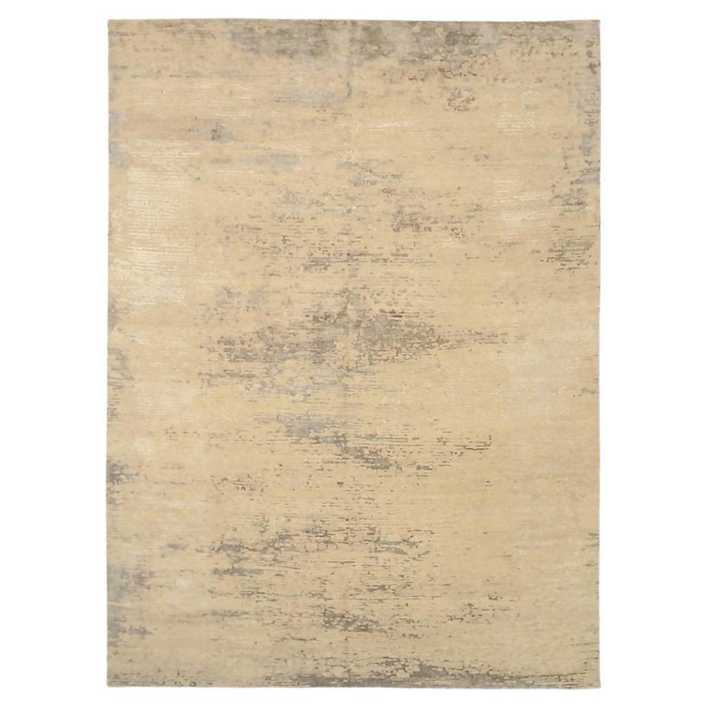 India Area Rugs Circa 1990 - Wool Brown Ivory Design - 91655 For Sale