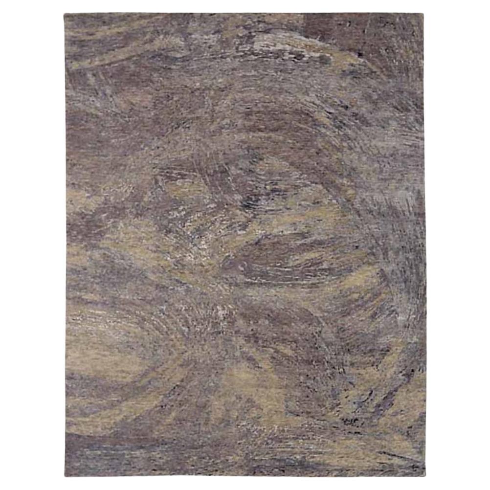 India Area Rugs Circa 1990 - Wool Brown Ivory Design - 91685