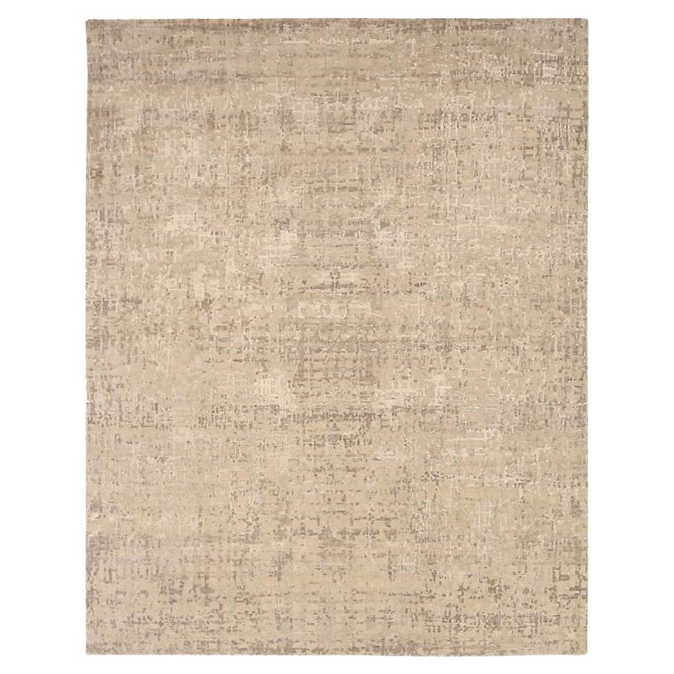 India Area Rugs Circa 1990 - Wool Brown Ivory Design - 91708