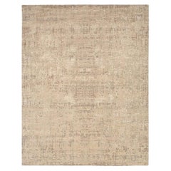 India Area Rugs Circa 1990 - Wool Brown Ivory Design - 91708