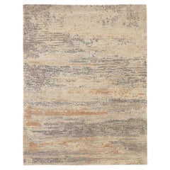India Area Rugs Circa 1990 - Wool Brown Ivory Pink Design - 91658