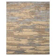 India Area Rugs Circa 1990 - Wool Brown Ivory Shades of Gray / silver - 91645