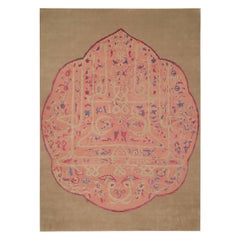 India-Teppiche Circa 1990 - Wolle Elfenbein Rosa Taupe Design - 91726