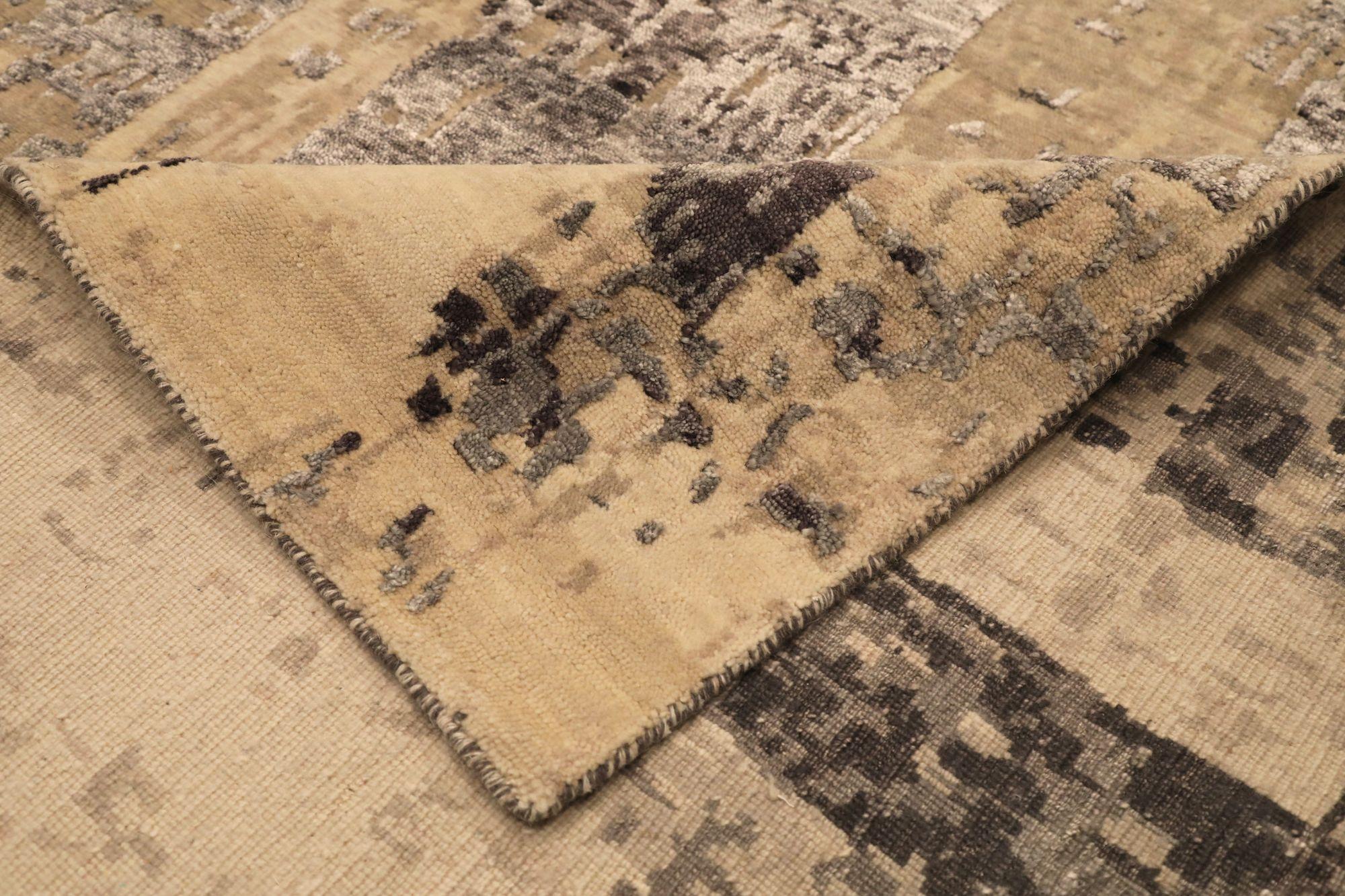 Indien Bereich Teppiche - Wolle und Seide Brown Ivory Design - 97337 (Indisch) im Angebot