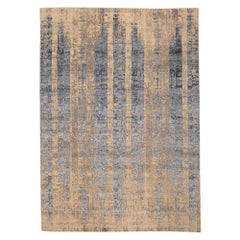 Indische Teppiche – Wolle und Seide, elfenbeinfarben, taupefarben, Design – 97335